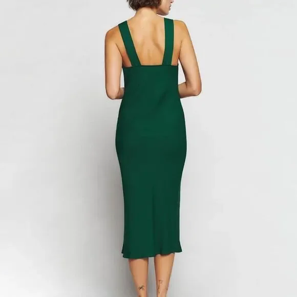 Reformation Beauden Emerald Green Sleeveless Midi Dress - Picture 3 of 4